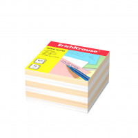 Бумага для заметок ErichKrause®, 90x90x50 мм, 2 цвета: белый, персиковый