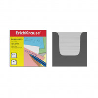 Бумага для заметок ErichKrause®, 80x80x80 мм, белый, в серой картонной подставке