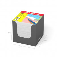 Бумага для заметок ErichKrause®, 80x80x80 мм, белый, в серой картонной подставке