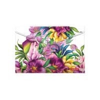 Папка-конверт на кнопке пластиковая ErichKrause® Tropical Flowers, A4 (в пакете по 12 шт.)