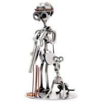 Фигурка из металла Охотник с собакой, высота 17 см (A)