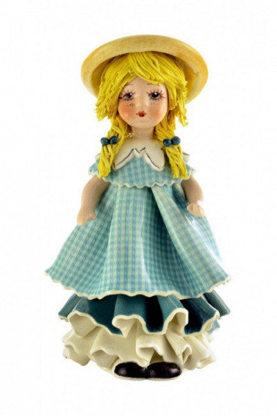 Кукла в зеленом платье, 15 см, фарфор, Zampiva, Италия