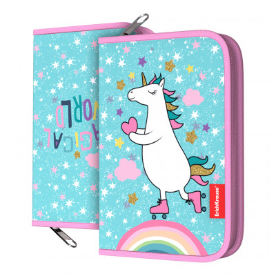 Пенал-книжка без наполнения ErichKrause® 135x205x30мм Rainbow Skate