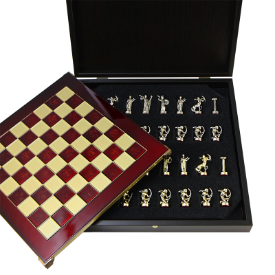 Шахматный набор "Греческая Мифология", красная металлическая доска ...