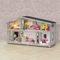 Кукольный домик, открытый на 360°, обои в наборе, для кукол 12 см