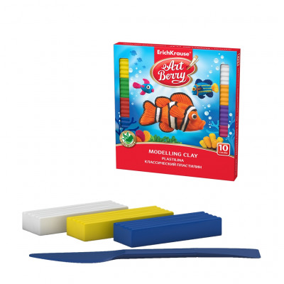 Классический пластилин ArtBerry® с Алоэ Вера 10 цветов со стеком, 180г