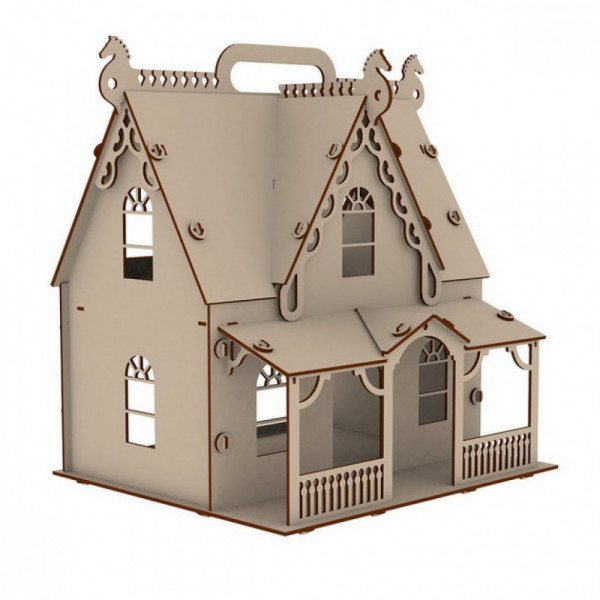Деревянный кукольный домик "Я Дизайнер" "Загородная Усадьба", конструктор, для кукол 12 см
