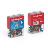 Кнопки силовые ErichKrause® цветные (пластиковая коробка 100 шт.)