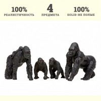 Набор фигурок животных серии "Мир диких животных": Семья горилл, 4 предмета