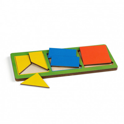 Обучающая игрушка деревянные вкладыши 3 квадрата простые