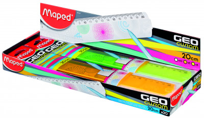 Линейка 20 см GEOCUSTOM рельефная поверхность, высококачественная градуировка...