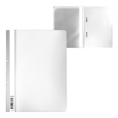 Папка-скоросшиватель с перфорацией пластиковая ErichKrause® Diamond Total Whi...