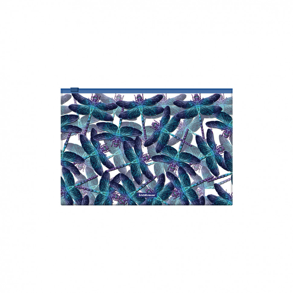 Zip-пакет пластиковый ErichKrause® Neon Dragonflies, B5 (в пакете по 12 шт.)