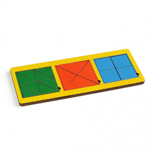 Обучающая игрушка деревянные вкладыши 3 квадрата сложные