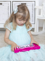 Музыкальный мини-синтезатор электронный Классика для малышей, малиновый