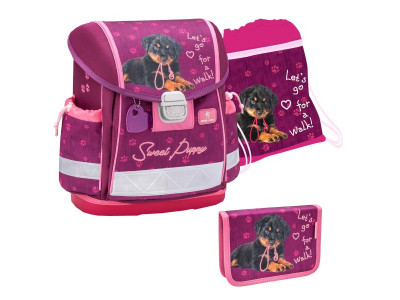 Ранец для девочки Belmil CLASSY "SWEET PUPPY" в комплекте с мешком ...