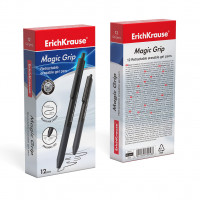 Ручка гелевая автоматическая сo стираемыми чернилами ErichKrause® Magic Grip 0.5, цвет чернил черный (в коробке по 12 шт.)