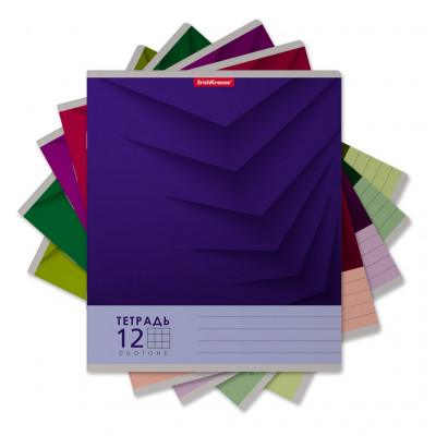 Тетрадь школьная ученическая ErichKrause® Duotone Next ассорти, 12 листов, ко...