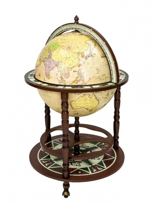 Глобус-бар напольный с картой на русском языке, диаметр сферы 50 см