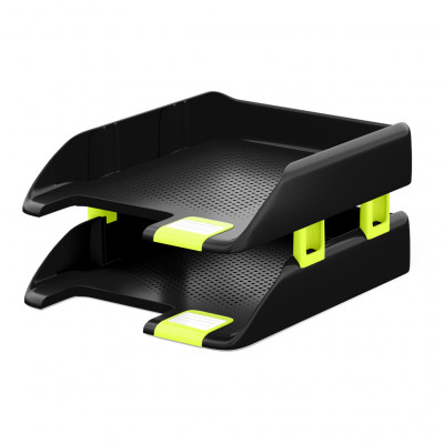 Набор из 2 пластиковых лотков для бумаг с боковыми креплениями ErichKrause® F...