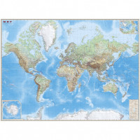 Обзорная карта мира, ламинированная, 190 х 140 см