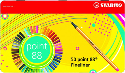 Набор капиллярных ручек Stabilo Point 88 50 шт, 47 цветов в металле