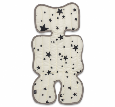 Детский матрасик в коляску стеганый Звездочки, белый