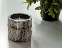 Декоративная новогодняя свеча Заснеженный пенёк, белая, 8х7 см, Kaemingk