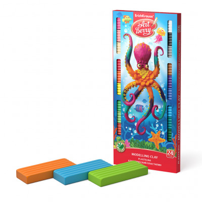 Классический пластилин ArtBerry® с Алоэ Вера 24 цвета со стеком, 432г