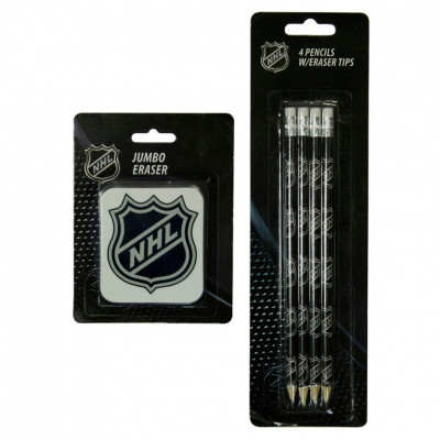 Набор NHL: 4 шт. простых карандаша, твердость №2 (HB, TM), ластик оригинальны...