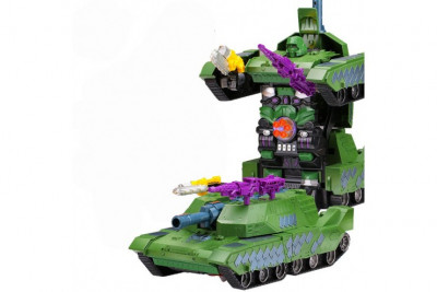 Робот трансформер Танк на пульте управления (cтреляет, со светом и звуком)