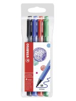 Набор капиллярных ручек Stabilo Pointmax 4 цвета в пластике (синий, черный, красный, зеленый), блистер