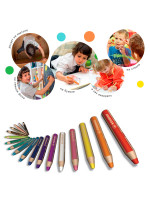 Набор супертолстых цветных карандашей Stabilo Woody 6 цветов+точилка, картонный футляр