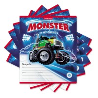 Тетрадь школьная ученическая ErichKrause® Monster Car, 18 листов, линейка (в плёнке по 10 шт.)