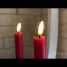 Набор рустикальных светодиодных восковых свечей Magic Flame, красные, тёплые белые мерцающие LED-огни, 25 см (2 шт.), Peha Magic