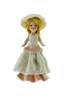 Кукла в шляпке и в белом платье 13 см, фарфор, Zampiva, Италия