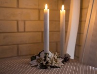 Набор рустикальных светодиодных восковых свечей Magic Flame, кремовые, тёплые белые мерцающие LED-огни, 25х2 см (2 шт.), Peha Magic