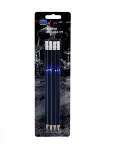 Набор простых карандашей 4 шт. NASA с ластиком