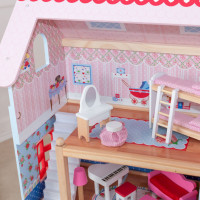 Деревянный кукольный домик "Ава", с мебелью 10 предметов в наборе, для кукол 30 см