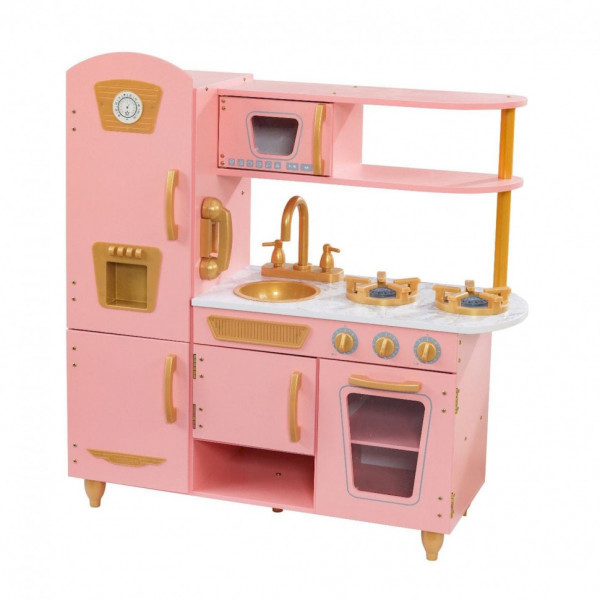 Кухня игровая Винтаж, цвет: розовый с золотом