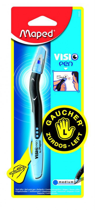 Ручка шариковая для левшей VISIO синяя, в блистере