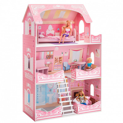 Деревянный кукольный домик "Адель Шарман", с мебелью 7 предметов в ...