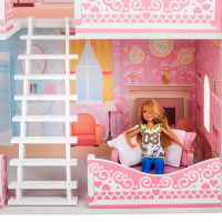 Деревянный кукольный домик "Адель Шарман", с мебелью 7 предметов в наборе, для кукол 20 см