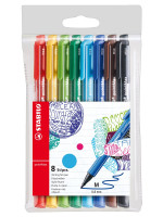 Набор капиллярных ручек Stabilo Pointmax 8 цветов в пластике (синий, черный, красный, зеленый), блистер