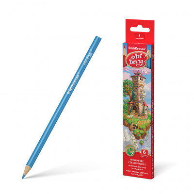 Пластиковые цветные карандаши трехгранные ArtBerry® 6 цветов