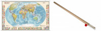 Политическая карта мира с флагами, ламинированная, на рейках, 122х79 см