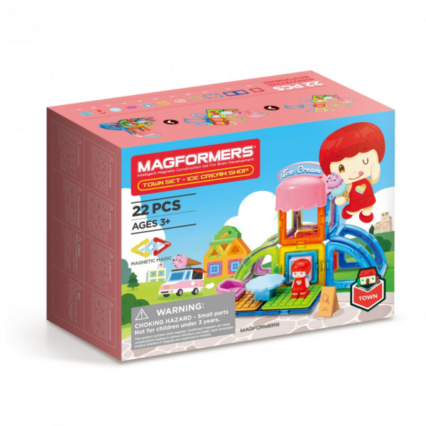 Магнитный конструктор MAGFORMERS Town Set - Ice Cream 22 дет. 717008