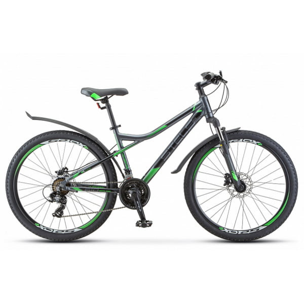 Горный велосипед Stels Navigator 610 D V010 серый/зеленый 26Ø (LU093801) 14"
