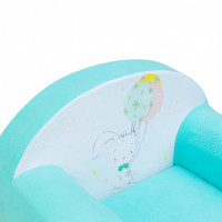 Раскладное бескаркасное (мягкое) детское кресло серии "Дрими", цвет аквамарин, Стиль 2