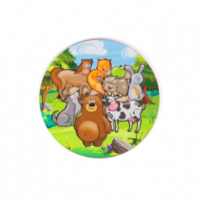 Обучающая игрушка деревянные вкладыши Лесные и деревенские животные